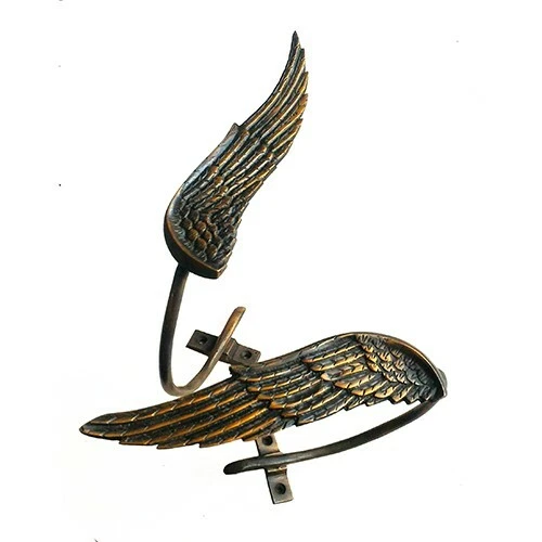 Pair of Angel Wings Solid Brass Curtain Tie Backs Holdback Wall Hook Hanger