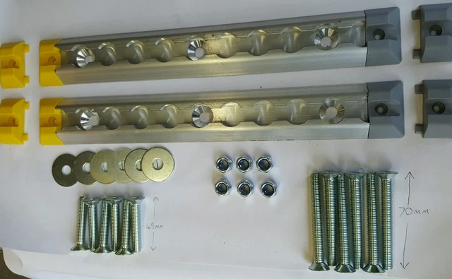MINIBUS SEAT UNWIN rail tracking camper 2 x 10 inches fixing bolts 45mm ...