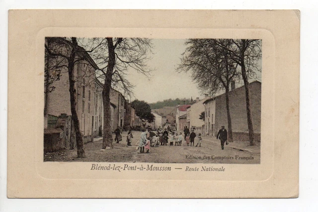 BLENOD LES PONT A MOUSSON Meurthe et moselle CPA 54 jolie carte couleur route