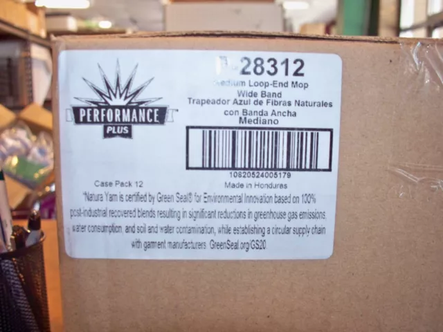 Case of 12 Performance Plus Blue Looped-End Mop Medium, 5" Wide P28312