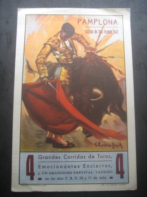 Program Bulls Parties Of San Fermin Pamplona 1947. Manolete, Parrita, Dominguin