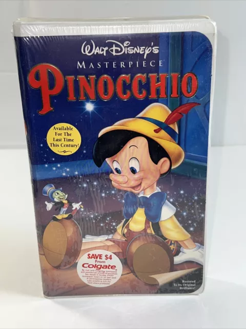1993 Walt Disney's PINOCCHIO Masterpiece VHS Code #239-2 Rare Factory Sealed!