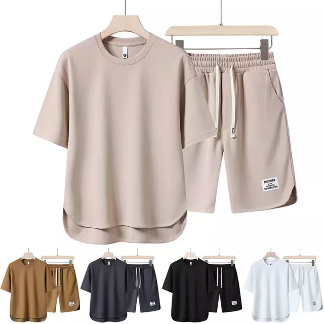 Set tuta moda uomo stile coreano con t-shirt e pantaloncini a maniche corte