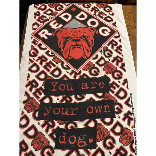 Vintage Red Dog Beer Beach Towel 1995 58x29 You Are Your Own Dog Jay Franco