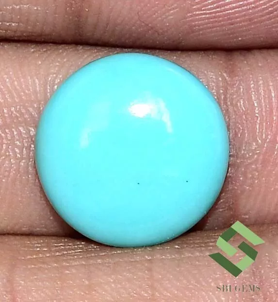 15x15 mm Natural Sleeping Beauty Turquoise Round Cabochon 9.35 CTS Loose Gems