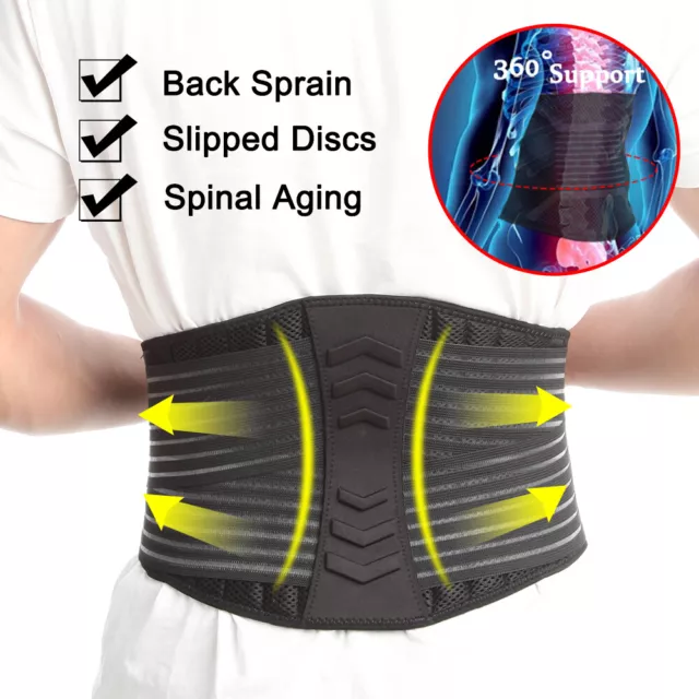 Lower Back Support Brace Lumbar Waist Belt Double Pull Breathable Belt Men Women