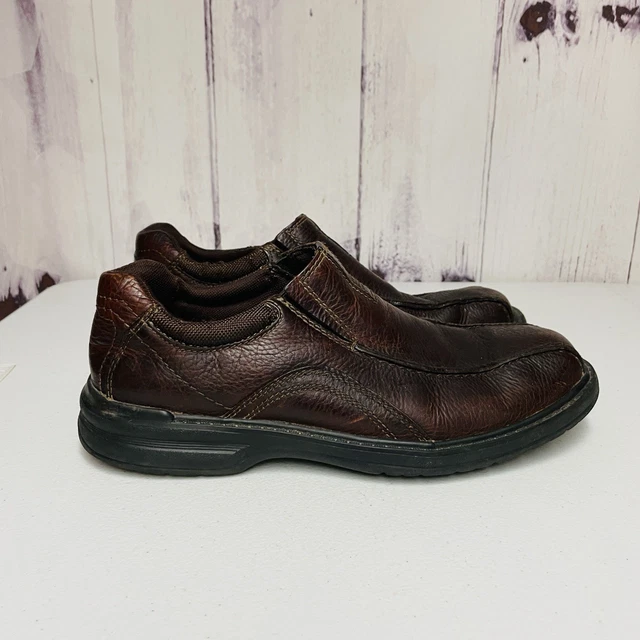 CLARKS MENS 9.5M Sherwin Time Loafers Burgundy Brown Leather  display picture 1