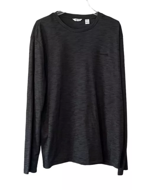 CALVIN KLEIN MEN'S Cotton Poly Crewneck Sweater Size XL Gray Black Long ...