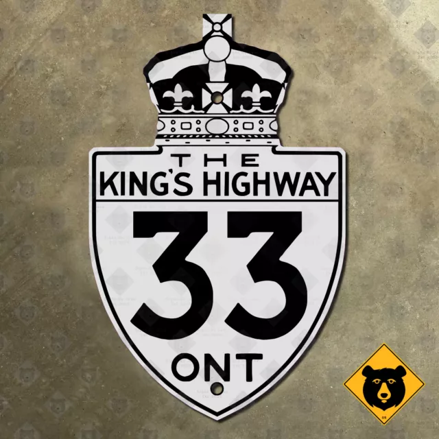 Ontario King's Highway 33 road sign Loyalist Parkway Kingston Napanee 9x14