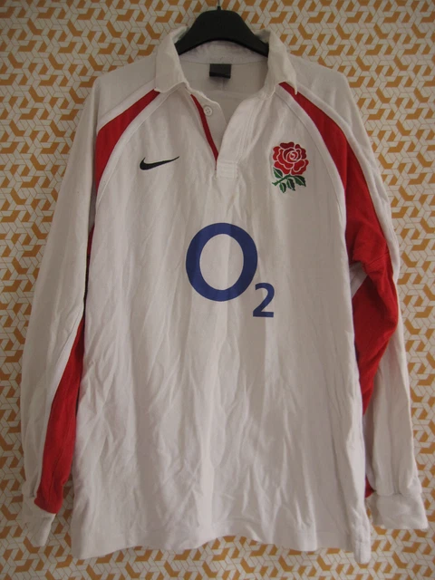 Maillot Rugby Angleterre Nike jersey England O2 Vintage coton Shirt vintage - M