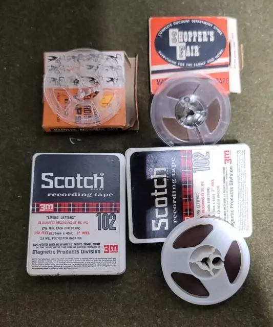 2 SCOTCH BRAND MAGNETIC RECORDING TAPE 5 REEL No. 111-6 Has recorded  material £9.41 - PicClick UK