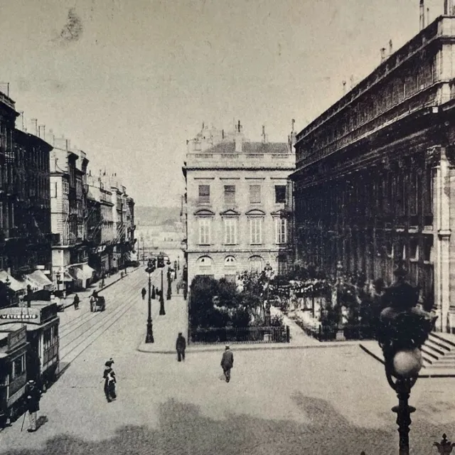 Bordeaux La Rue Espirit-de-Lois, France 1910s Lithograph Postcard Opera House