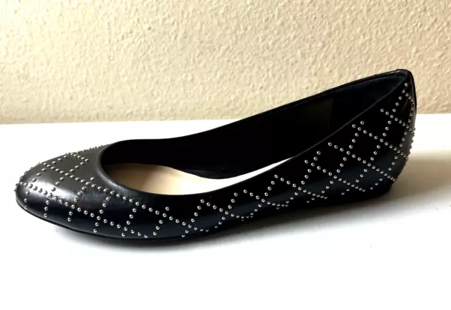 Delman Women's Cache US 8.5  M Black/Silver Flat Ballet Shoes ~ NEW 2