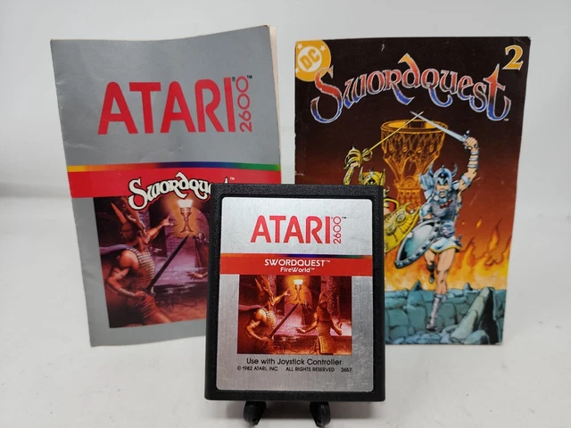 Swordquest 2 Mini Comic Atari DC 1982 Original & 2600 Fireworld Cart w/Manual