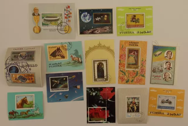 Fujeira Souvenir Stamp Card Lot x13