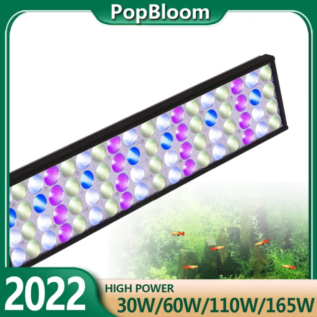 PopBloom Full Spectrum Timer LED Aquarium Fish Tank Light For Freshwater Plants
