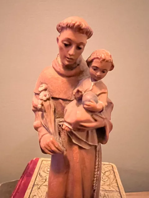 Vintage Anri Ferrandiz Saint Anthony with Baby Jesus hand carved wooden figurine