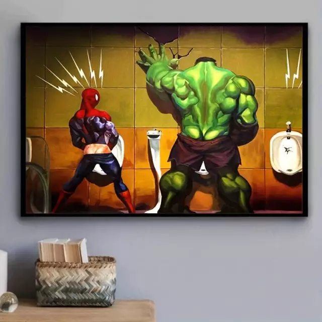Poster Hulk+Spiderman Aufhängebild Leinwandbild Wandschmuck Dekoartikel/N140