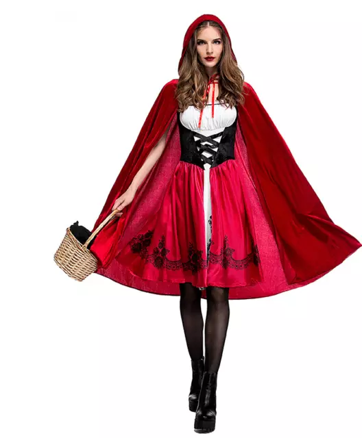 Ladies Little Red Riding Hood Fancy Dress Adult Story Book Halloween Costume