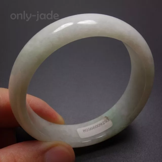 56mm Certified Grade A 100% Natural Green Jadeite Jade Bracelet Bangle Z8639