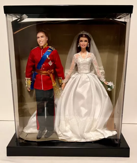 2012 WILLIAM & KATE Royal Wedding GOLD LABEL W3420 Barbie Ken NEW w/DISPLAY CASE 2