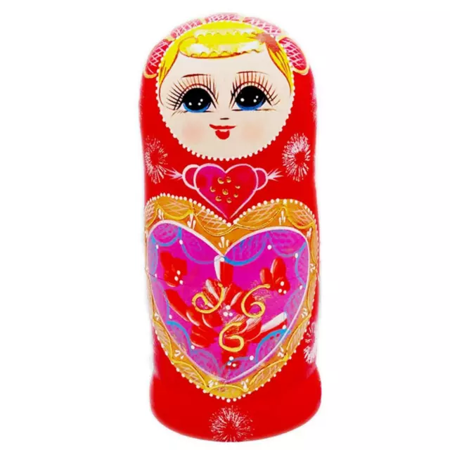 10 Pieces Matryoshka Children Toys Holiday Wooden Russian Nesting Doll Decor 3