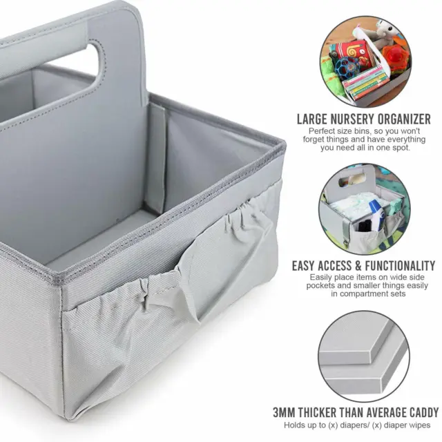 Baby Diaper Caddy Organizer Bag Portable Essentials Storage Basket 3