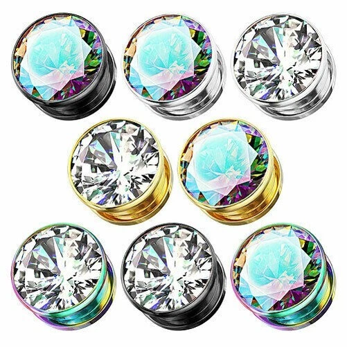 Orecchino In Acciaio Chirurgico Nero Orecchini A Perno Finti Plug Neri - Acciaio Inox, 1,2 Mm, Per Piercing, Nuovi Con Etichette Orecchino Piercing Finto Nero - Foto 6