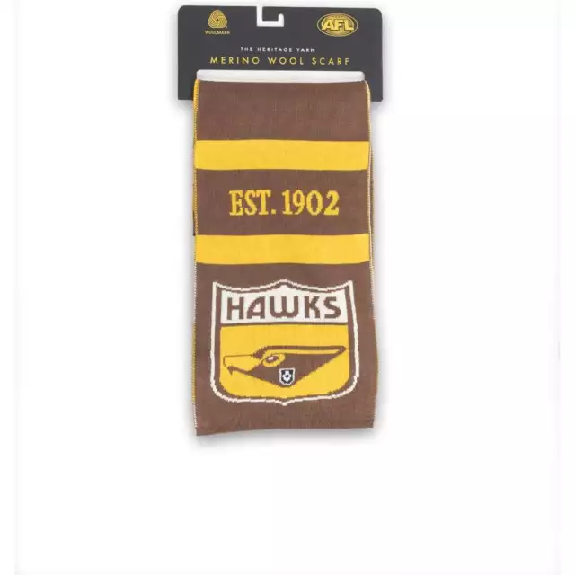 NEW Hawthorn Hawks Merino Wool Throwback Scarf