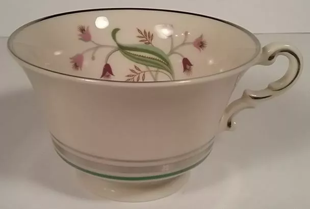 Coralbel Old Ivory Syracuse China Platinum Trim Virginia Shape Teacup c.1947-67