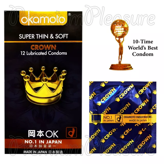 Okamoto Crown Condones Súper Fino & Suave Ultra Sensible Lubricados Japón BX24