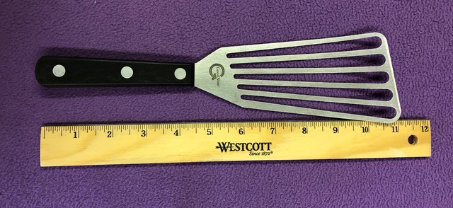 Lamson Sharp GoodNow USA Slotted Fish Turner Stainless Steel Spatula Black 10”