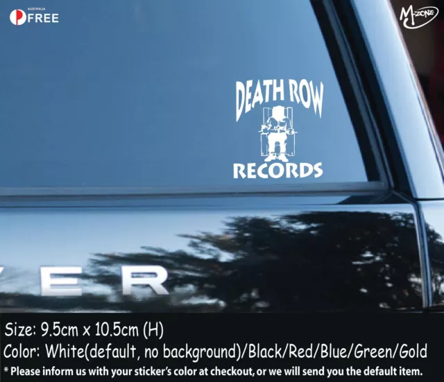 Death Row Records Stickers Reflective Car Decals Rock Band Best Gifts SW