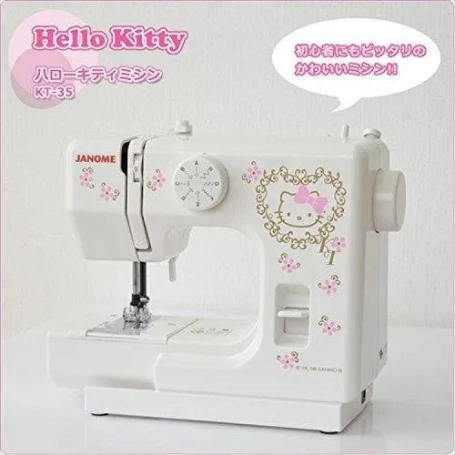 JANOME KT-35 Sanrio Hello Kitty Electric Sewing Machine Compact from Japan NEW