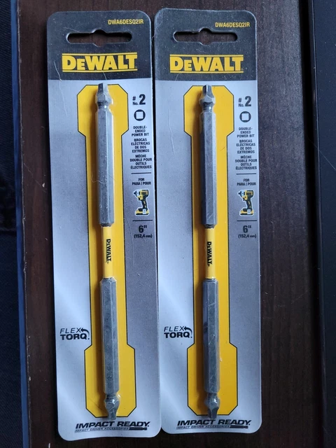 Dewalt Flex Torq #2 Square Bit 6" Double Ended Power Bit NEW Lot Of 2