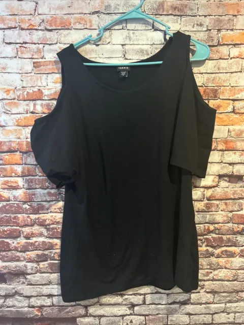 Black Torrid Cold Shoulder Top Blouse Women’s Size 3 (22/24)