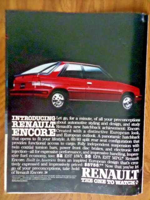 1984 AMC American Motors Renault Encore Ad