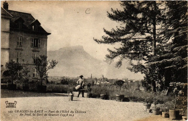 CPA AK CALLES-les-EAUX Parc de Hotel du Chateau.In the background la Dent de.. (651185)