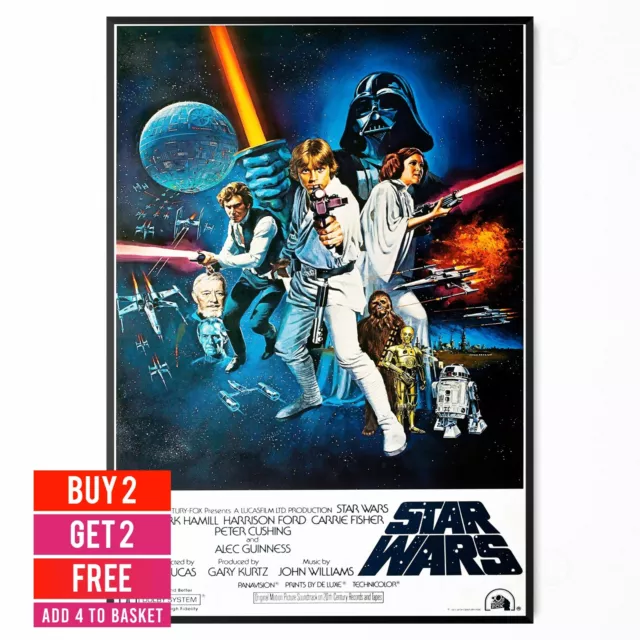 Star Wars A New Hope Movie Film Cinema Vintage Wall Home Poster - A5 A4 A3