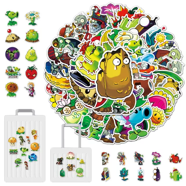 100/50/15 pcs Plants Vs Zombies Graffiti Deco Stickers + Free 2023