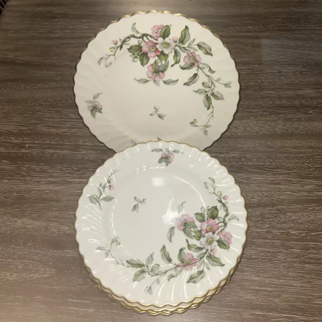 Syracuse Fine China Apple Blossom Bread Plates - Set of  5