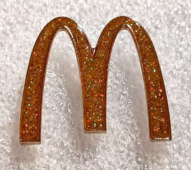 McDonald's Glitter Golden Arches Fast Food Employee Promo Pin NOS New 2022