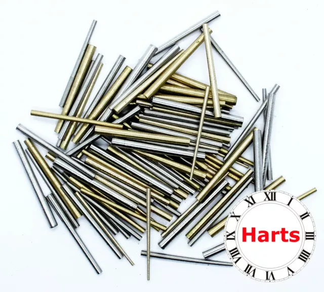 100 units Quality Brass and Steel Taper Assorted Clock Pins Repairs parts
