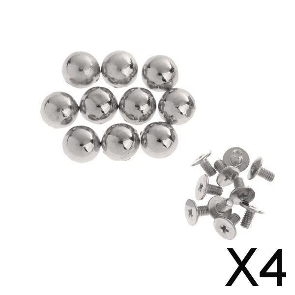 4x 10 Stück Metall Pilz Kuppelform Nieten Punk Studs Spikes Verschlüsse für