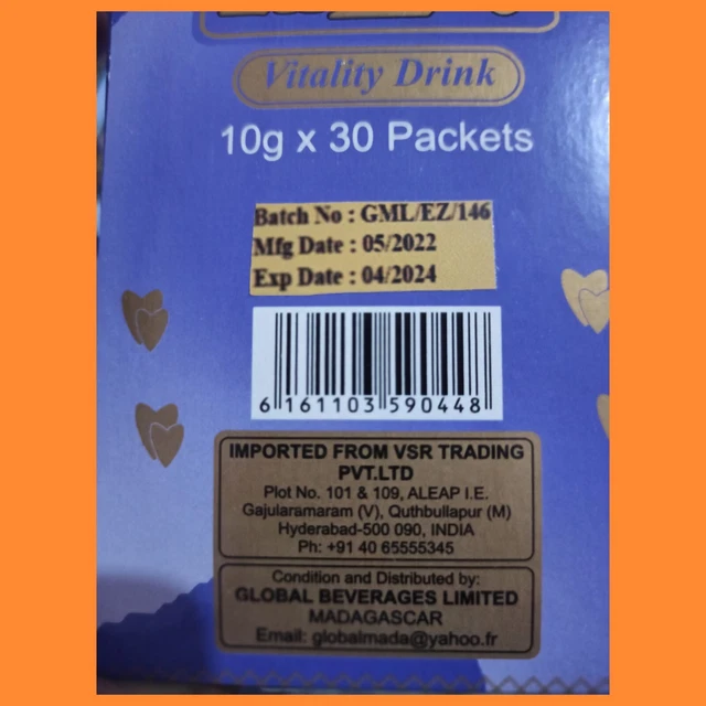 EnZoy Vitality, boîte complète de 30 sachets de 10 gr Péremption 08/2024.