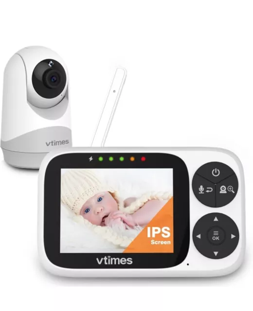 VTimes Video Baby Monitor with Camera and Audio, 3.2" IPS Screen, Baby Monitor C