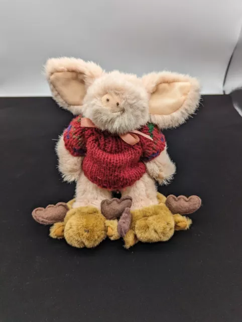 The Boyds Collection Pig in Knit Sweater & Moose Slippers Plush Stuffed Cabin