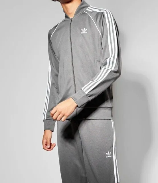 adidas Originals SST Men's Track Top in Grey and White