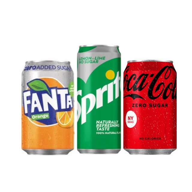 FANTA ZERO, SPRITE No Sugar, Coca Cola Zero je 24x0,33l (72 Dosen) EUR