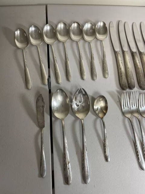 Vintage Reed & Barton Silverplate 44 Pieces Silver Blossom Pattern 2